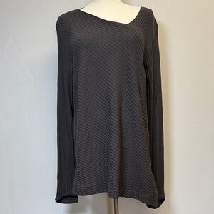 Lotus Eaters Women's Anthracite Ribbed Top Size XL